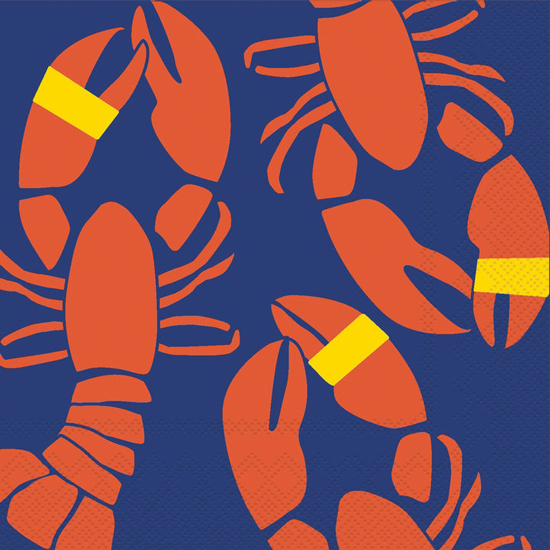 BOSTON INTERNATIONAL LOBSTER BANDS COCKTAIL NAPKINS (20 PACK)