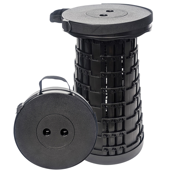 SONA ENTERPRISES COLLAPSIBLE BLACK STOOL W/ HANDLE