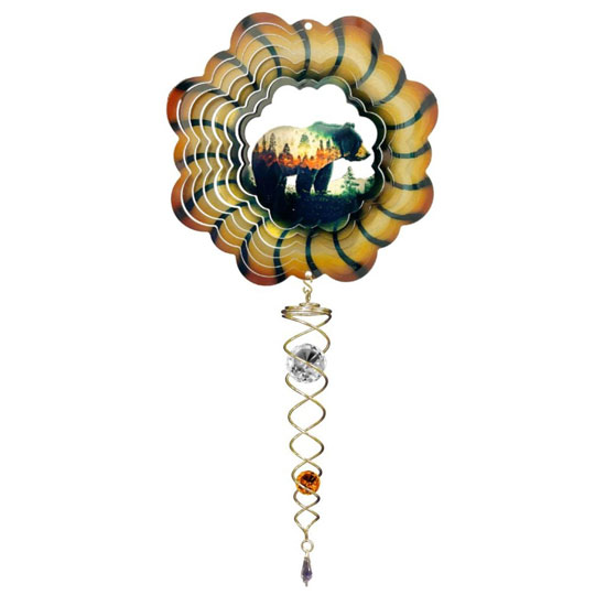 SPINFINITY 14" BEAR MINI SET WIND SPINNER & CRYSTAL TWISTER