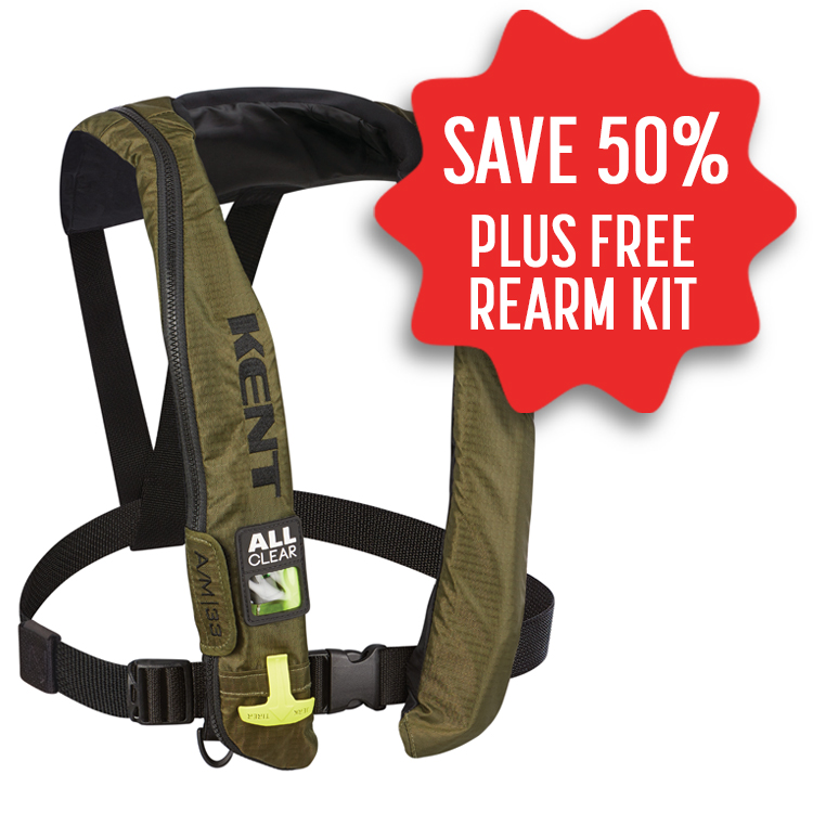 KENT A/M 33 ALL CLEAR AUTO/MANUAL INFLATABLE USCG APPROVED PFD