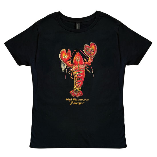 HIGH MAINTENANCE LOVESTER&COPY; WOMEN'S BLACK T-SHIRT