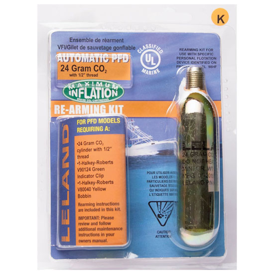 LELAND 24-GRAM AUTOMATIC INFLATABLE PFD REARMING KIT FOR V90000 SERIES