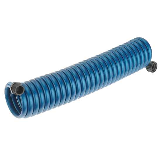 AQUALOCK&TRADE; SUPERCOIL&TRADE; HOSE 25' BLUE GARDEN HOSE ENDS
