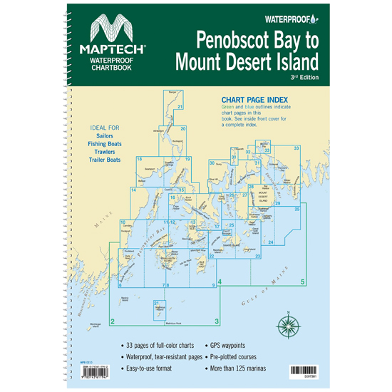 MAPTECH&REG PENOBSCOT BAY TO MOUNT DESERT ISLAND WATERPROOF CHARTBOOK