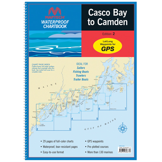 MAPTECH&REG CASCO BAY TO CAMDEN WATERPROOF CHARTBOOK