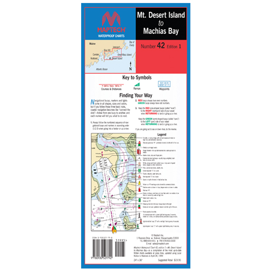 MAPTECH&REG MOUNT DESERT ISLAND TO MACHIAS BAY WATERPROOF CHART
