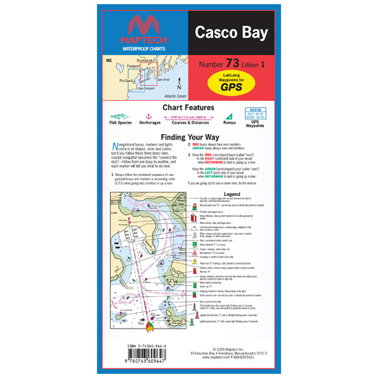 MAPTECH&REG CASCO BAY WATERPROOF CHART