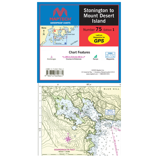 MAPTECH&REG STONINGTON TO MOUNT DESERT ISLAND WATERPROOF CHART