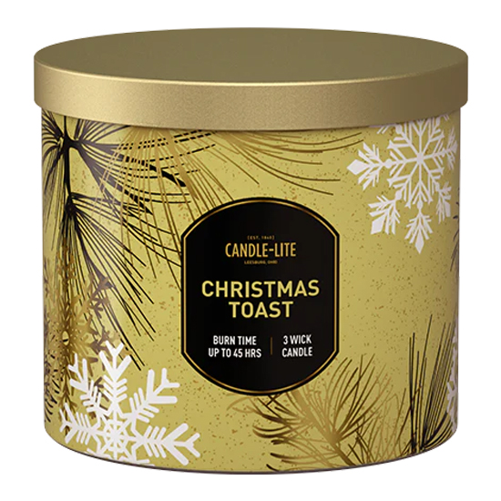 CANDLE-LITE CHRISTMAS TOAST 3-WICK 14OZ JAR CANDLE