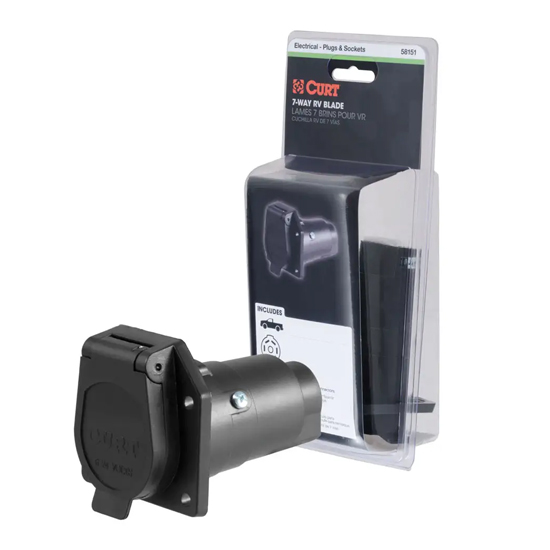 CURT 7-WAY RV BLADE CONNECTOR SOCKET FOR TRAILER PLUG