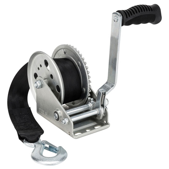 CAMCO 1,200 LB HAND CRANK MARINE WINCH W/ 20' STRAP