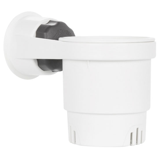 CAMCO WHITE CUP HOLDER W/ MECHANICAL SUCTION CUP