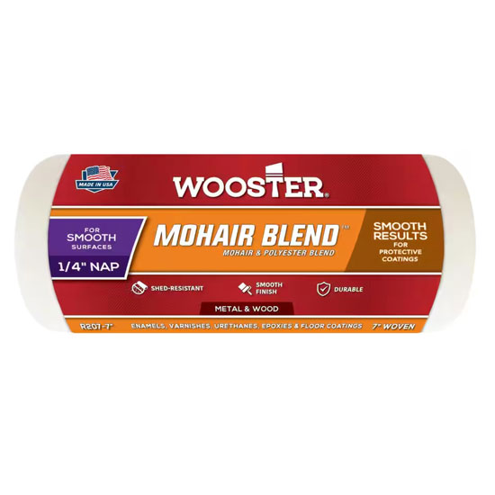 WOOSTER MOHAIR ROLLER COVER 7" LONG 1/4" NAP (12/BOX)