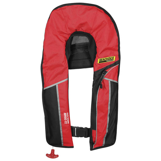 SEACHOICE INFLATABLE MANUAL/AUTO RED & BLACK TYPE V ADULT PFD LIFEVEST