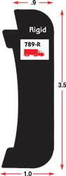 PVC RUB RAIL RIGID BLACK 3" X 15' LENGTH  *TRUCK*