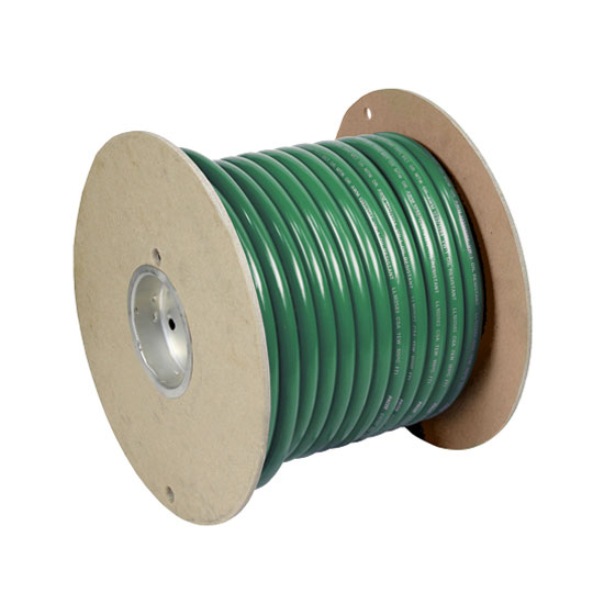 PACER WIRE BATTERY CABLE TINNED GREEN 2 GA (100'/SPOOL)