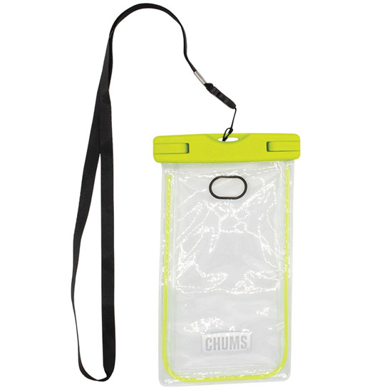 CHUMS GLOW IN THE DARK DRY BAG PHONE POUCH GREEN