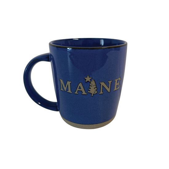 MUG BLUE POTTERY MAINE PINE