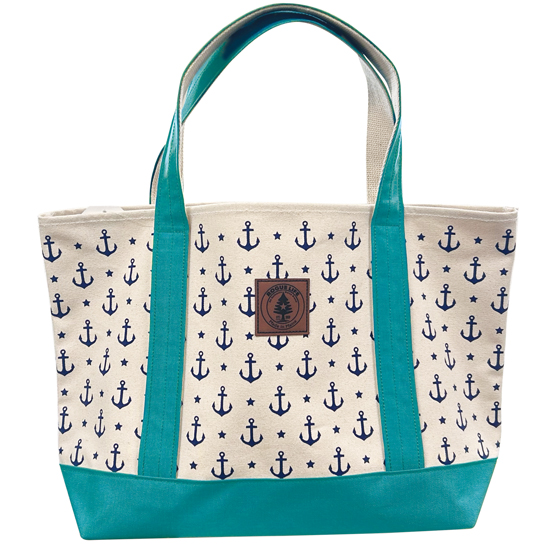 ROGUE LIFE LARGE ALL OVER ANCHORS WAX CANVAS TOTE BAG