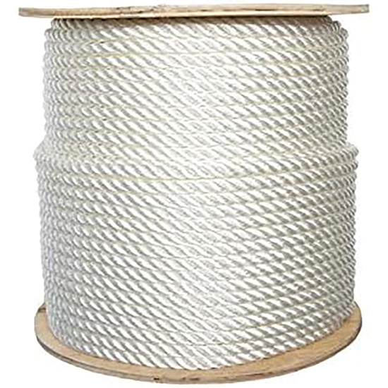 ROPE 3-STRAND NYLON WHITE (600' REEL)