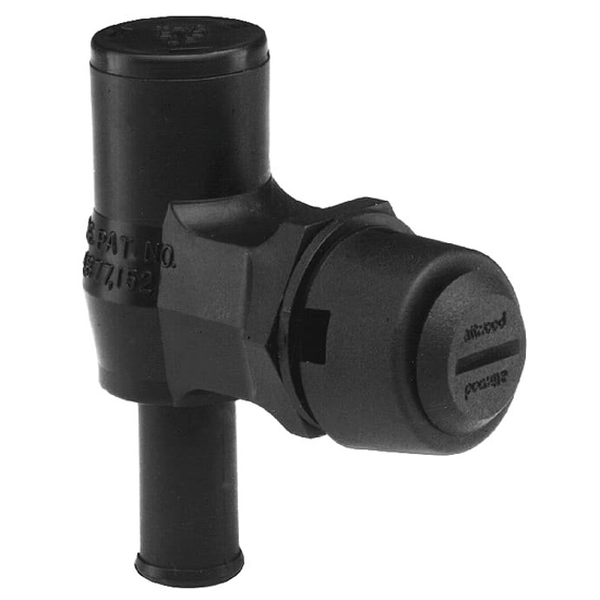 ATTWOOD MARINE BLACK P-TRAP FUEL TANK VENT STANDARD MOUNT 5/8" I.D. HOSE