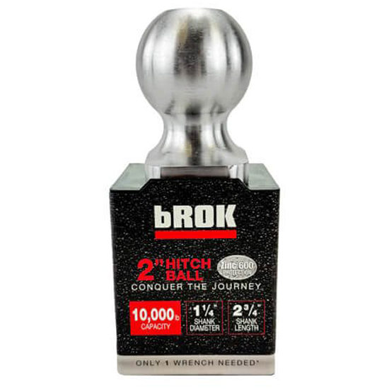 BROK HEAVY DUTY ZINC 2" x 1-1/4" x 2-3/8" 10,000LB HITCH BALL