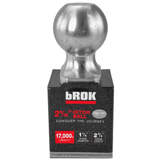 BROK HEAVY DUTY ZINC 2-5/16" x 1-1/4" x 2-3/4" 17,000LB HITCH BALL