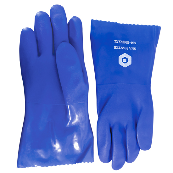 SEA MASTER TRIPLE DIPPED BLUE 12" PVC FLEECE LINED GLOVES