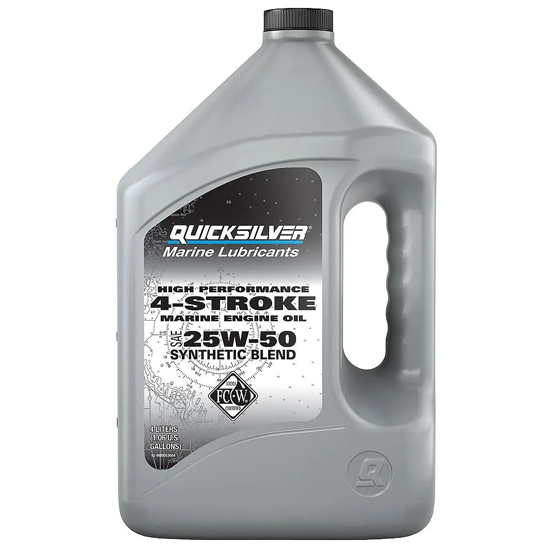MERCURY QUICKSILVER 25W-50 4-STROKE SYNTHETIC BLEND MARINE ENGINE OIL GL