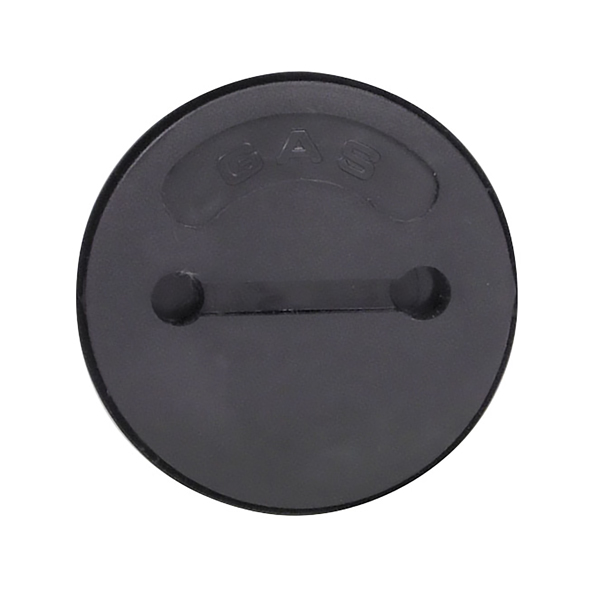 CAP GAS BLACK PLASTIC W/O-RING RETAIN CABLE*NS*