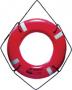 CAL JUNE RING BUOY 30" ORANGE NYLN VNYL W/TAPE ROPENUT