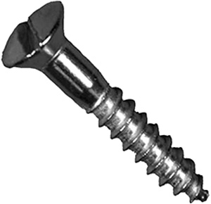 WOOD SCREW STAINLESS STEEL FLAT HEAD SLOTTED # 10 X 1-1/4"  (BY EACH)