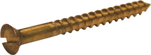 WOOD SCREW BRASS FLAT HEAD SLOTTED # 10 X 1-1/2" (BY EACH)