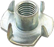PRONG NUT T-NUT S/S 1/4"-20 .75"BASE .38"BASE