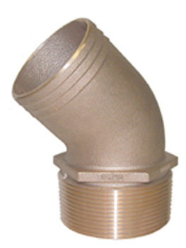 GROCO ADAPTER 45 DEGREE PIPE TO HOSE BRONZE 1.50"