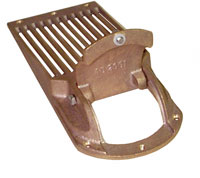 GROCO STRAINER HULL SCOOP HINGED ACCESS DOOR SLOTTED BRONZE 2"