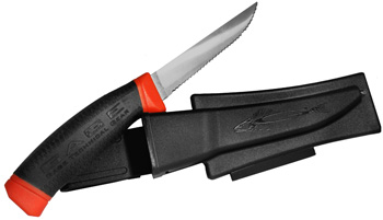 GAGE DECK KNIFE WITH SHEATH RED/BLACK HANDLE 440 STAINLESS STEEL 4" BLADE