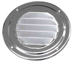 VENT ROUND LOUVERED POL STAINLESS STEEL 4" DIAMETER