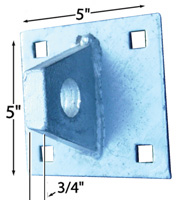 DOCK T HINGE PLATE 1 TAB (MALE) 5" SQUARE