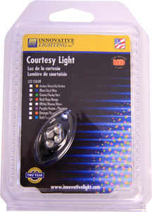 LED COURTESY LIGHT 4-BULB BLACK BASE  RED BULBS