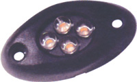 LED COURTESY LIGHT 4-BULB BLACK BASE  WHITE BULB