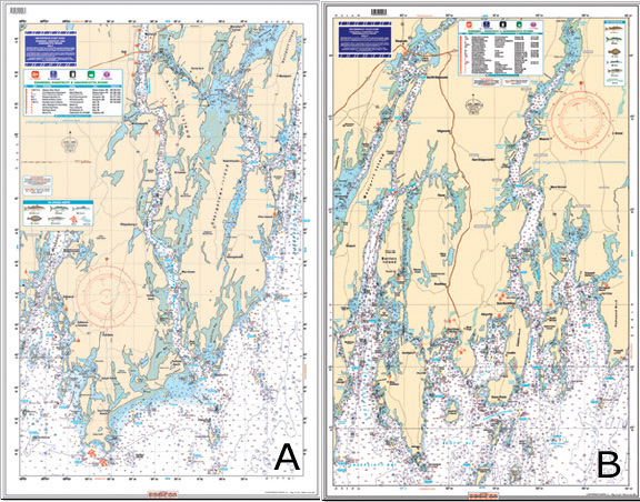 CHART WATERPROOF FISHING KENNEBEC, SHEEPSCOTT RVRS