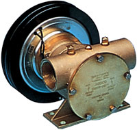 JABSCO PUMP BRONZE 1.25" NPT PORTS ELECTRIC CLUTCH 12 V SINGLE "B" PULLEY