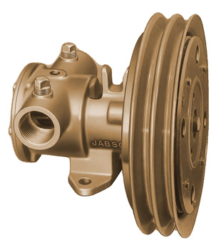 JABSCO PUMP BRONZE 1.25" NPT PORTS ELECTRIC CLUTCH 24 V SINGLE "B" PULLEY