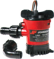 JOHNSON PUMP BILGE SUBMERSIBLE 500 GPH 12 VOLT 3/4" HOSE