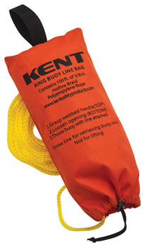 KENT RING BUOY LINE BAG 100' 3/8" HOLLOW BRAID POLYPROPYLENE ROPE