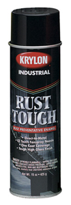 PAINT RUST TOUGH ACRYLIC 15 OZ S/C  FLAT BLACK