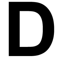 LETTER STICK ON 1" BLACK D