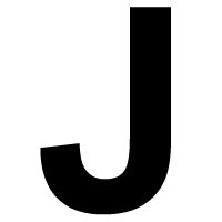 LETTER STICK ON 1" BLACK J