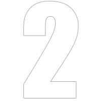 NUMBER STICK ON 2" WHITE 2